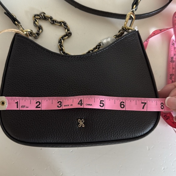 NWT ✨ Hobo Rosa Crossbody Pebbled Black Leather Gold Chain Strap - Picture 12 of 14